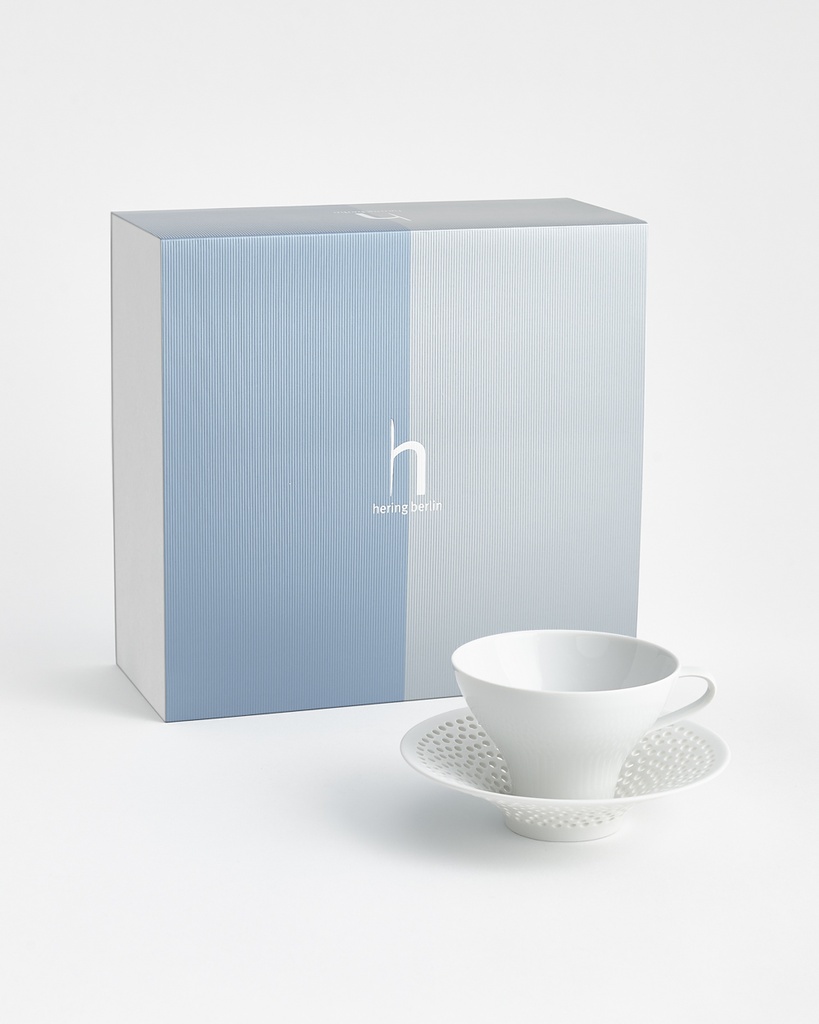 Kaffee- und Teetasse mit hohem Unterteller Ø165