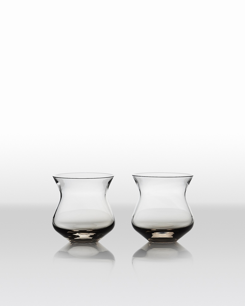 Water Glass Smoky Brown 2x